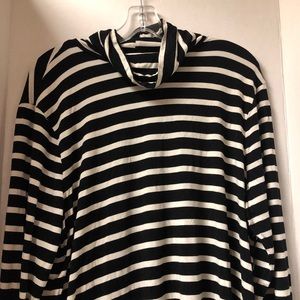 Black and white turtleneck